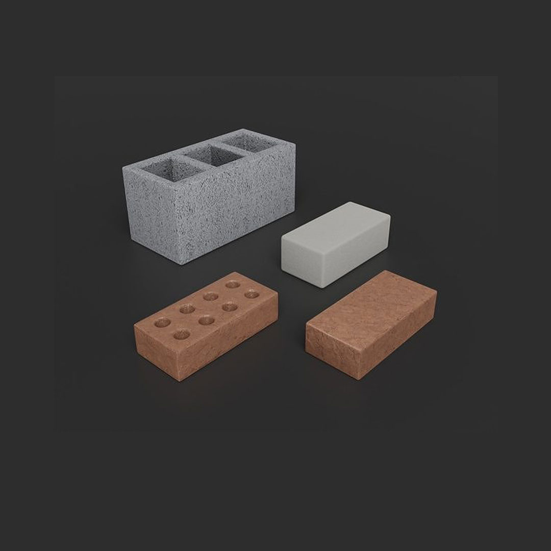 Brick modular kit Lowpoly 3D Model Files