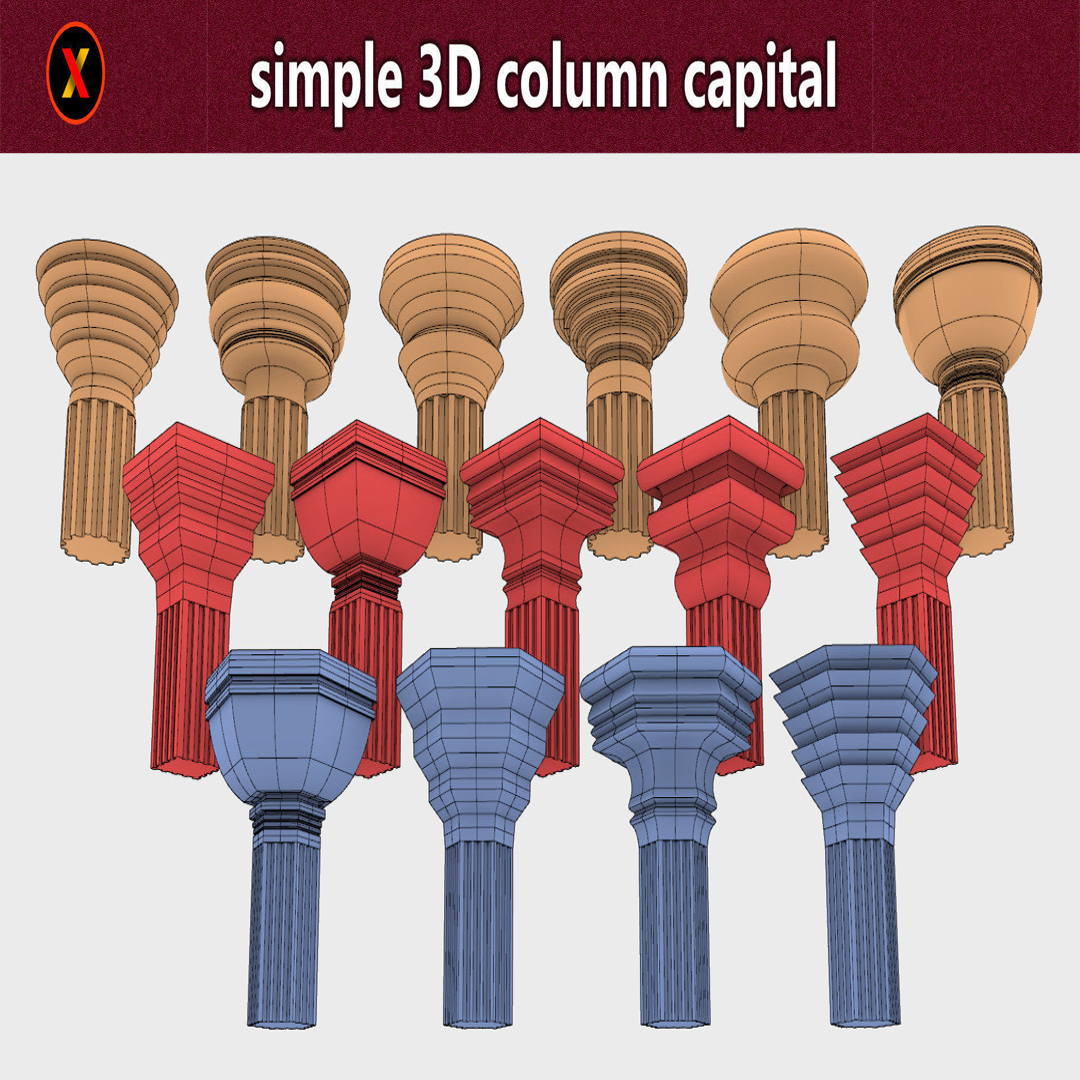 simple 3d column capital Free 3D print model
