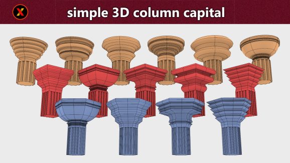 simple 3d column capital Free 3D print model