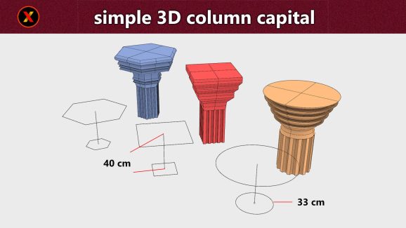 simple 3d column capital Free 3D print model